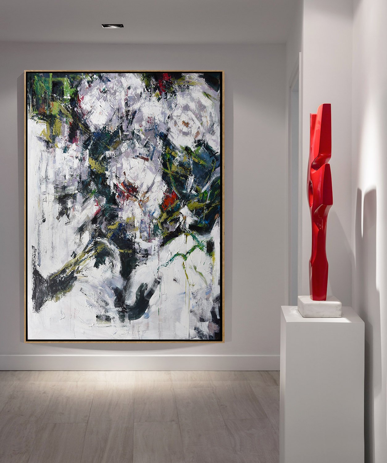 Vertical Abstract Flower Oil Painting #LX78B - Click Image to Close